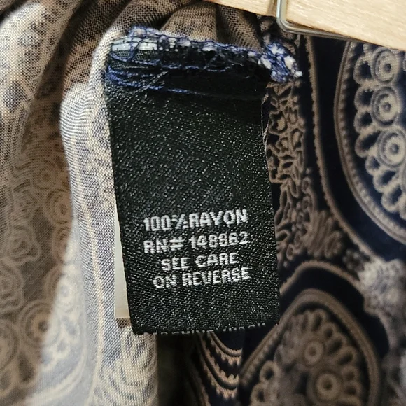 TORRID M/L PAISLEY MIDI CHALLIS TANK DRESS BLUE BANDANA PRINT MINIMALIST SIZE 00 - Picture 7 of 11